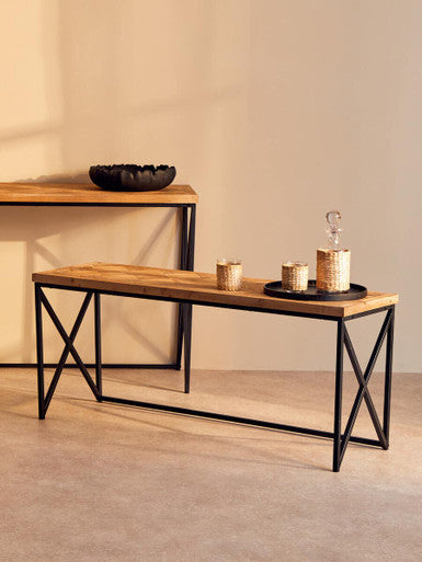 Kickford Coffee Table With Black Iron Frame