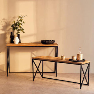 Kickford Parquet Fir Wood Coffee Table