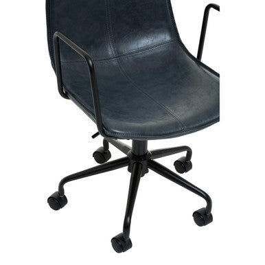 Branson Grey Leather Effect Home Office Chair