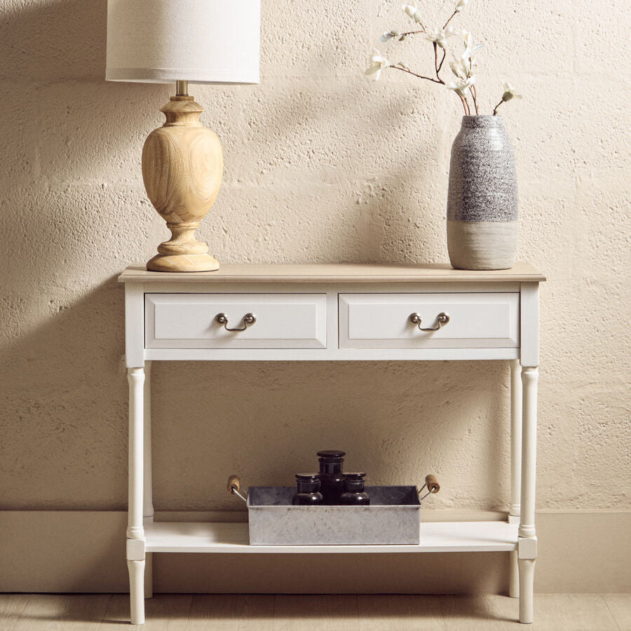 Heritage 2 Drawer Ivory Console Table