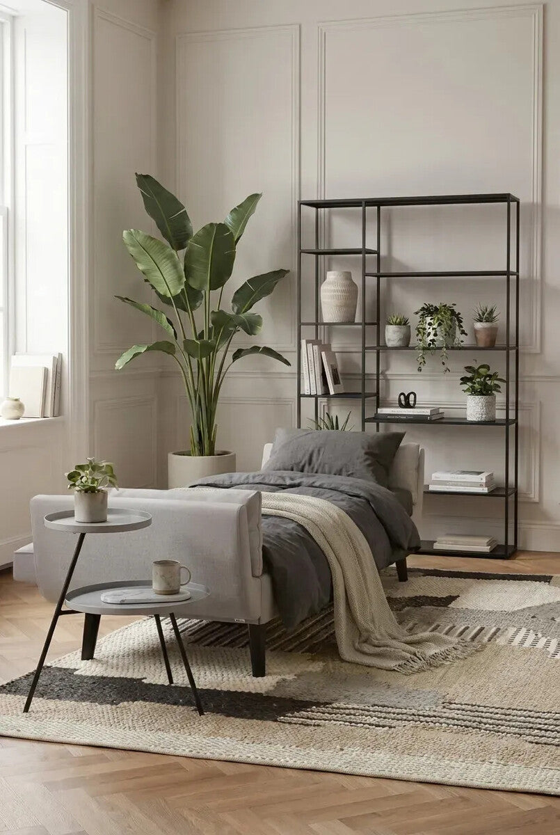 3 Seat Grey Linen Sofa Bed, Valerie