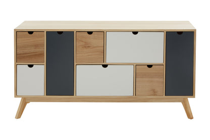 Watson Tri Colour Chest of 6 Drawers and 2 Doors Cabinet