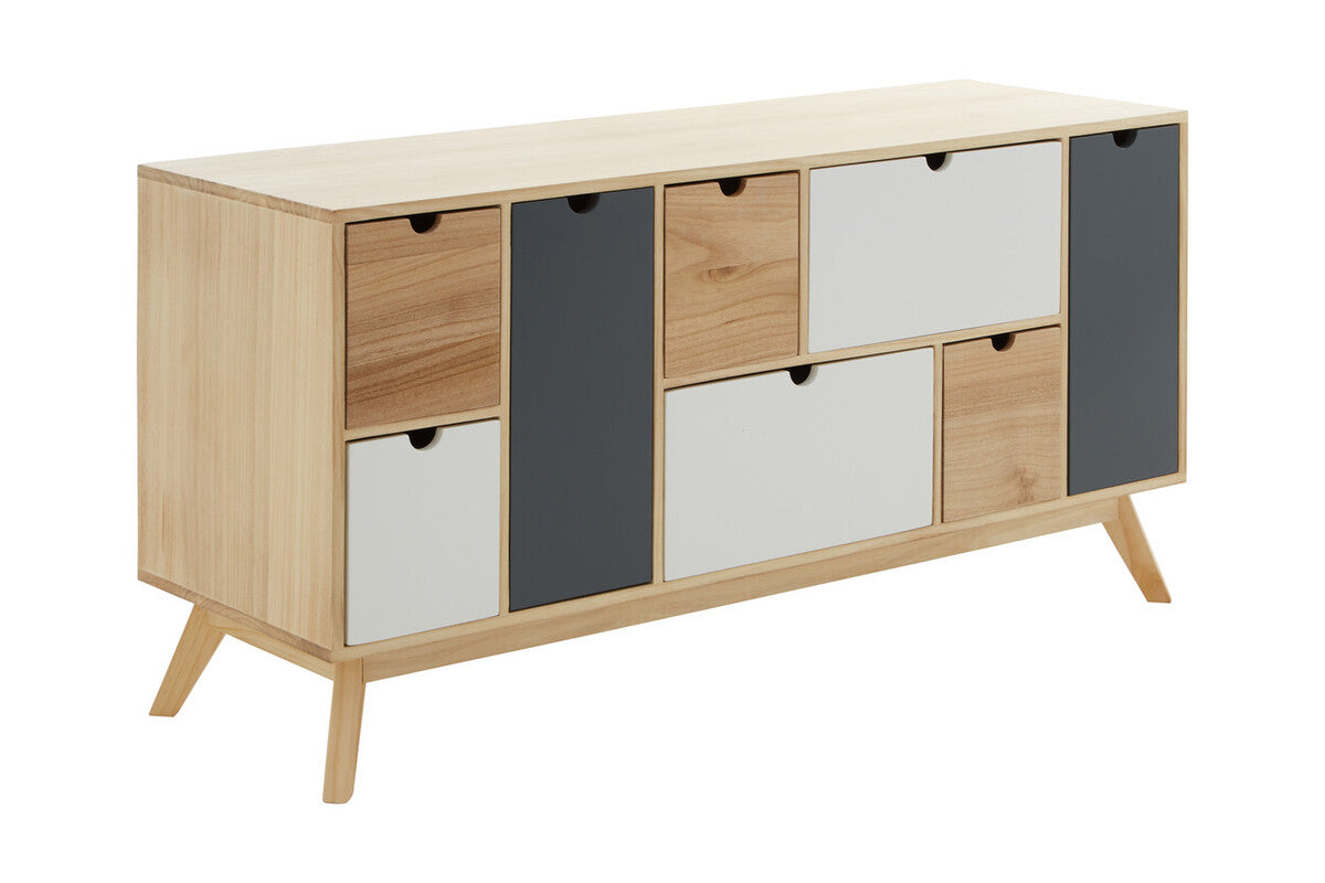 Watson Tri Colour Chest of 6 Drawers and 2 Doors Cabinet