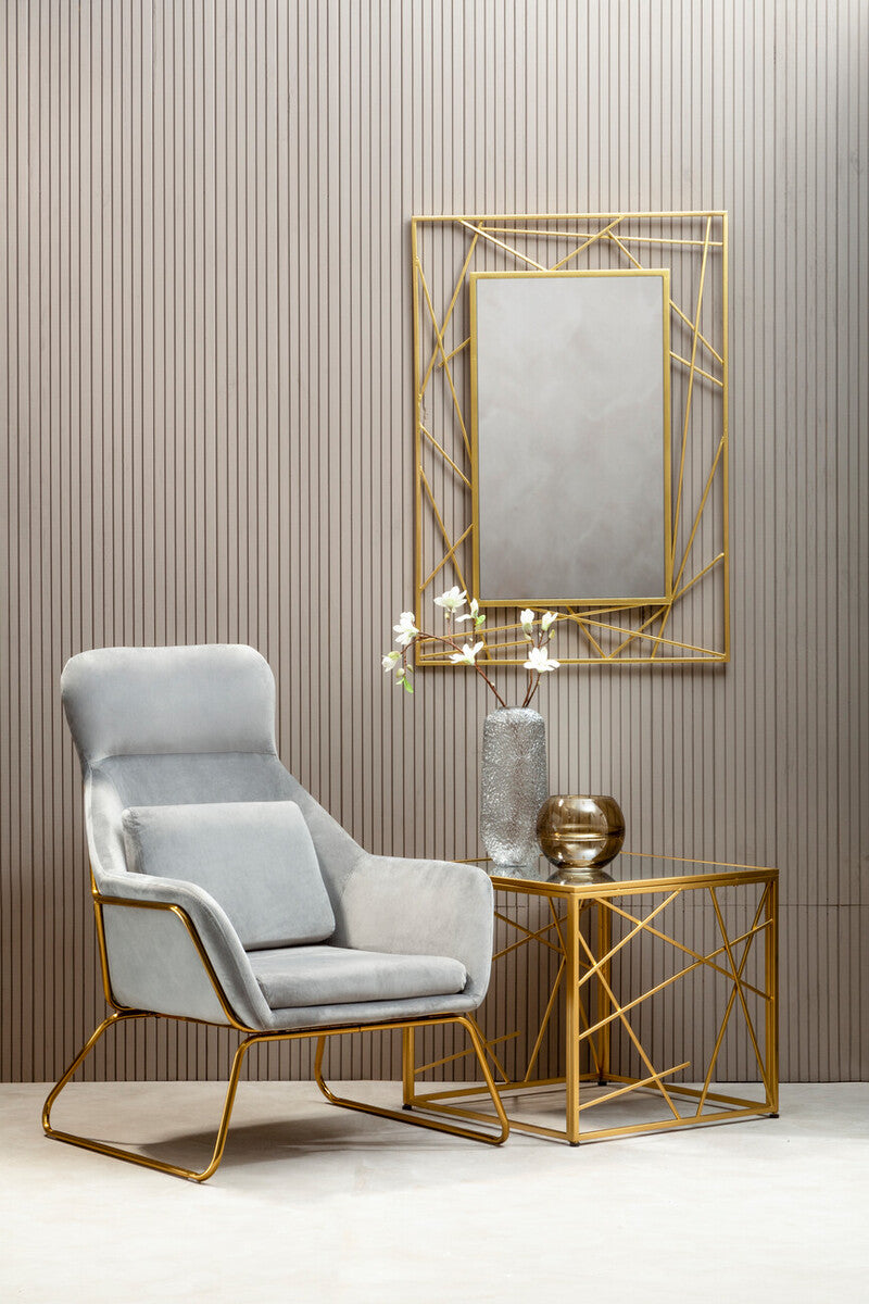 Farran Gold Finish Side Table With Mirror Top - image 9