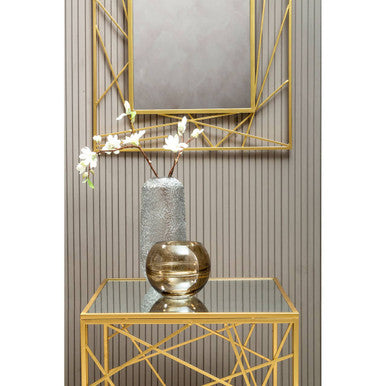 Farran Gold Finish Side Table With Mirror Top