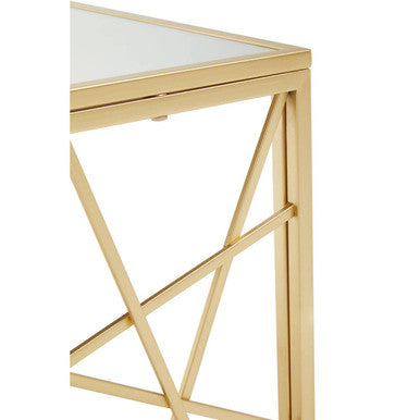 Farran Gold Finish Side Table With Mirror Top - image 12