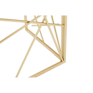 Gold Finish Metal Frame Console Table with Mirror Top, Farran