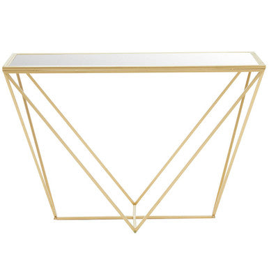 Farran Gold Finish Rectangular Console Table
