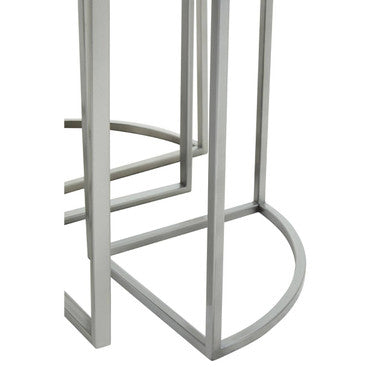 Farran 5Pc Silver Finish Iron Tables