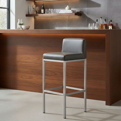 Baina Black And Chrome Finish Bar Chair