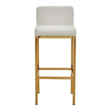 Baina White And Gold Finish Bar Chair