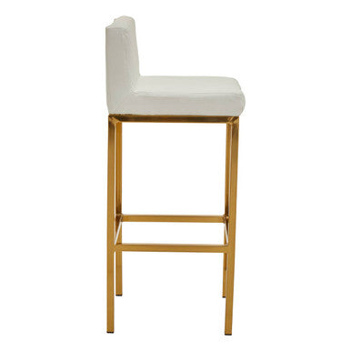 Baina White And Gold Finish Bar Chair