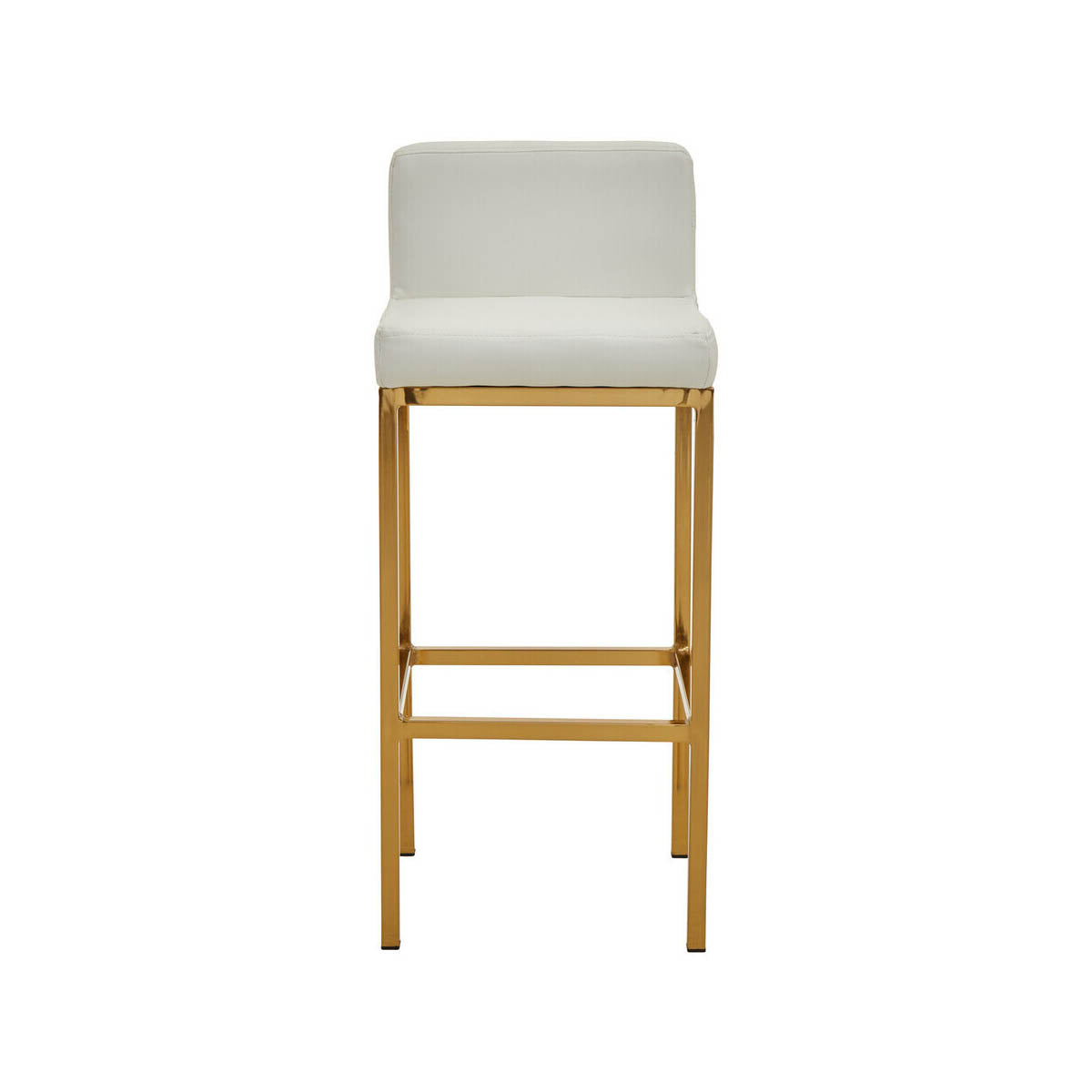 Baina White And Gold Finish Bar Chair