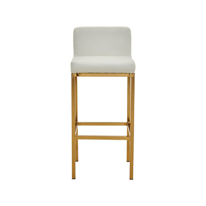 Baina White And Gold Finish Bar Chair