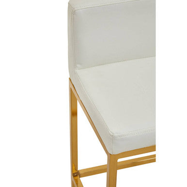 Baina White And Gold Finish Bar Chair