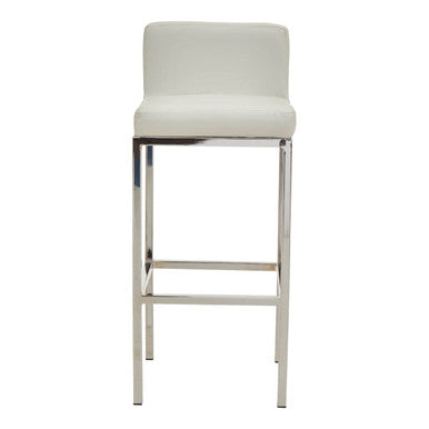 Baina White And Chrome Finish Bar Chair