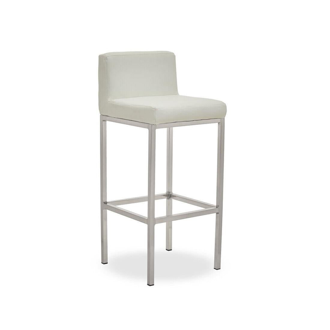 Baina White And Chrome Finish Bar Chair