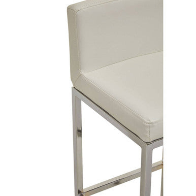 Baina White And Chrome Finish Bar Chair