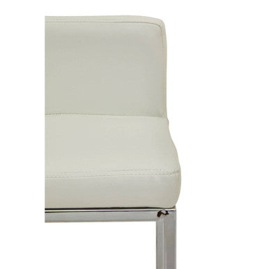 Baina White And Chrome Finish Bar Chair