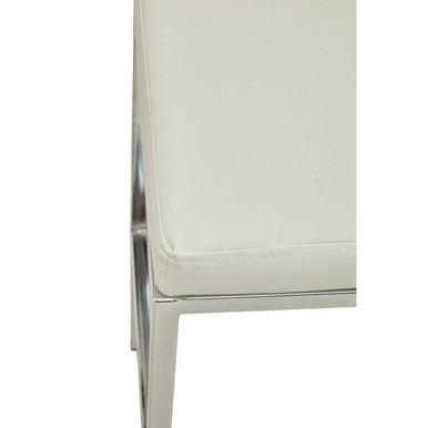 Baina White And Chrome Finish Bar Chair