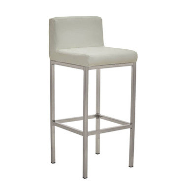 Baina White And Chrome Finish Bar Chair