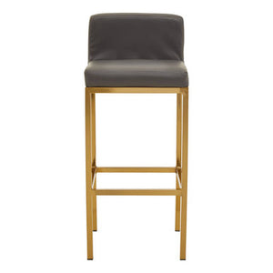 Baina Dark Grey And Gold Finish Bar Chair