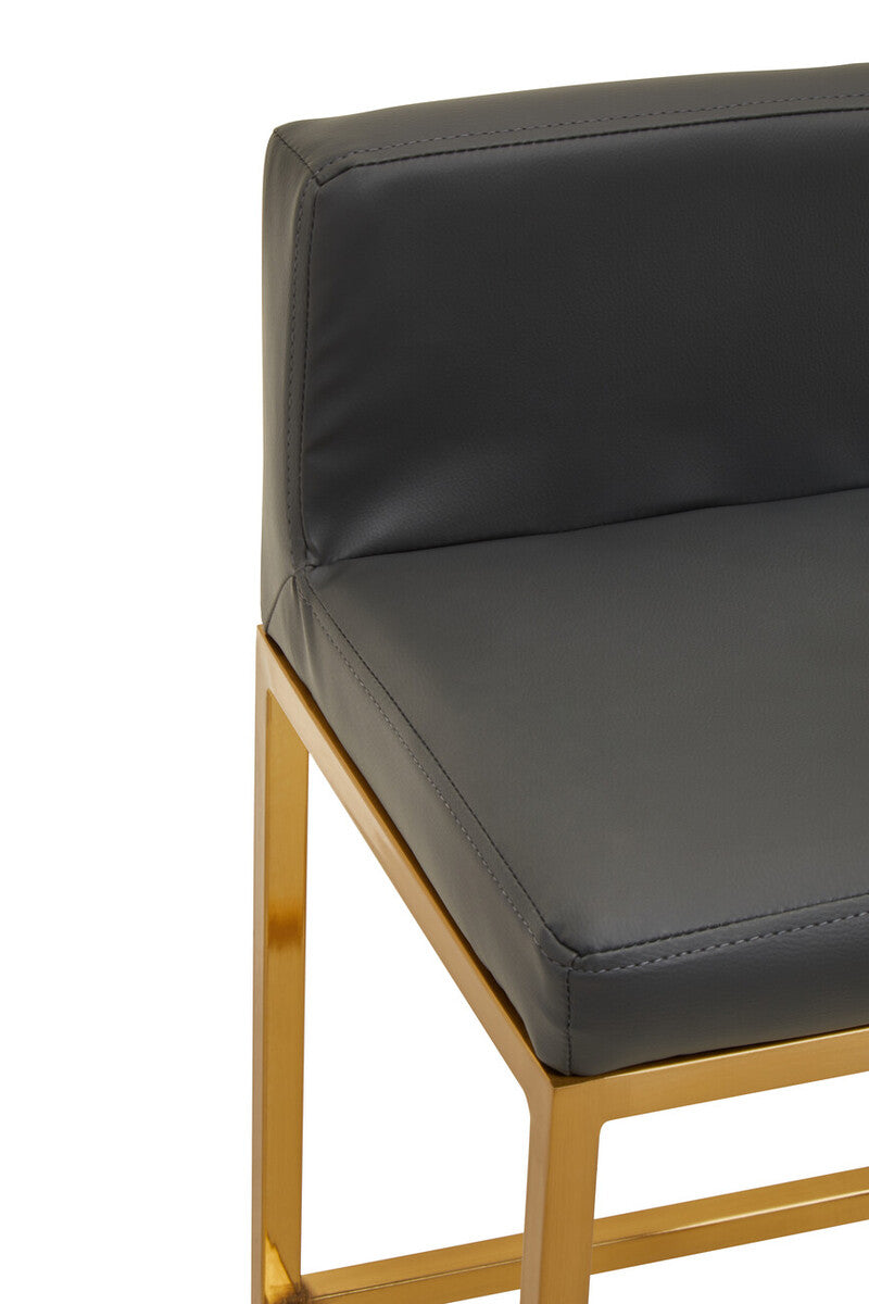 Baina Dark Grey And Gold Finish Bar Chair