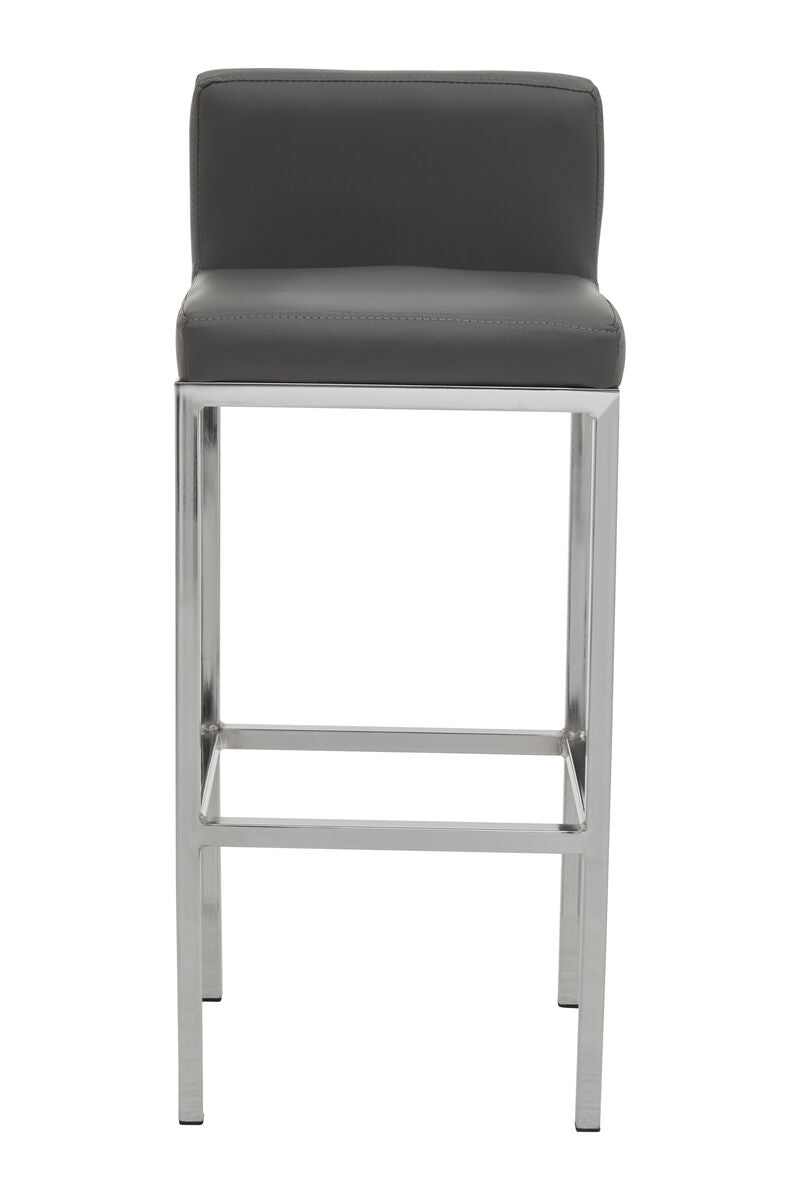 Baina Dark Grey And Chrome Finish Bar Chair