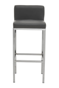 Baina Dark Grey And Chrome Finish Bar Chair