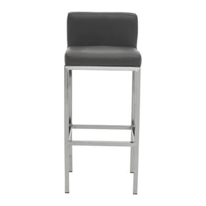 Baina Dark Grey And Chrome Finish Bar Chair