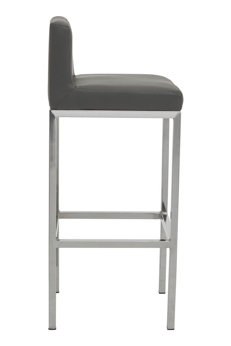Baina Dark Grey And Chrome Finish Bar Chair