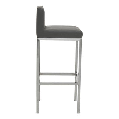 Baina Dark Grey And Chrome Finish Bar Chair