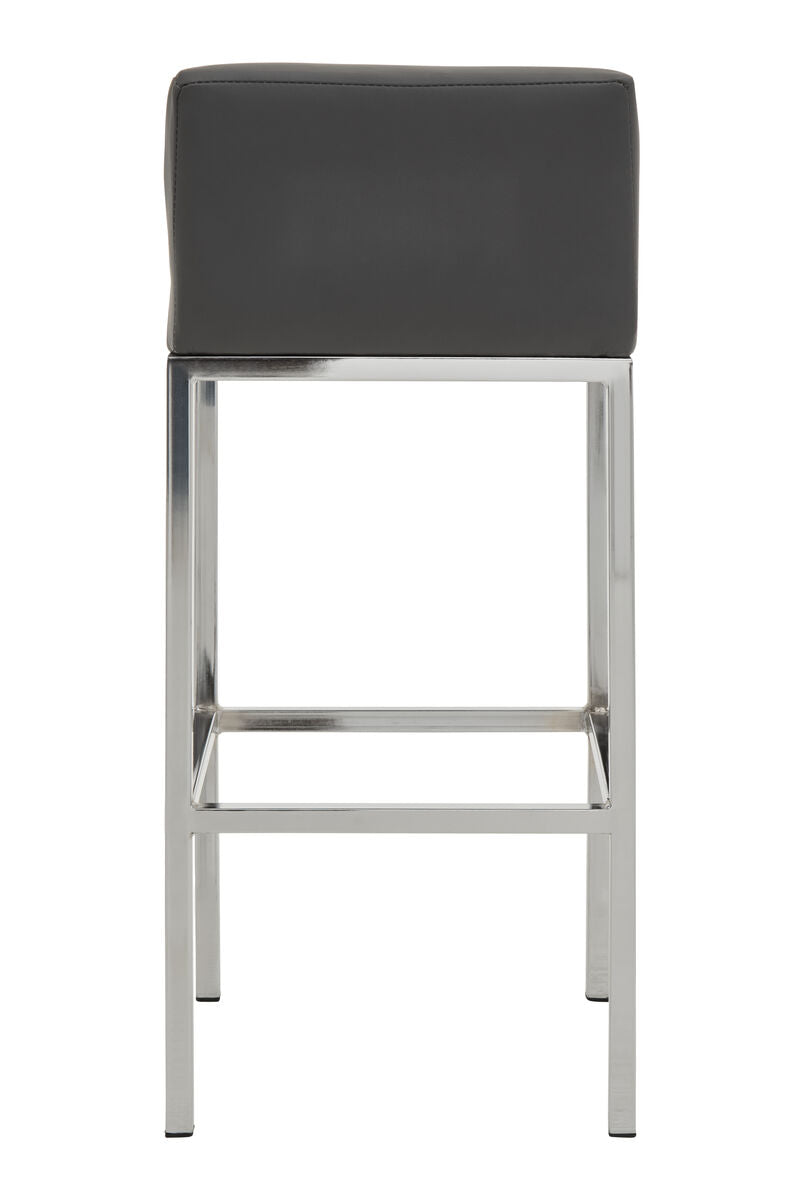 Baina Dark Grey And Chrome Finish Bar Chair