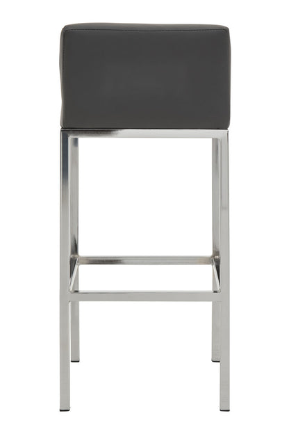 Baina Dark Grey And Chrome Finish Bar Chair