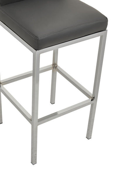 Baina Dark Grey And Chrome Finish Bar Chair