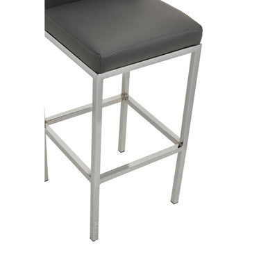 Baina Dark Grey And Chrome Finish Bar Chair