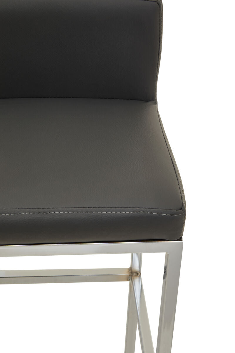 Baina Dark Grey And Chrome Finish Bar Chair