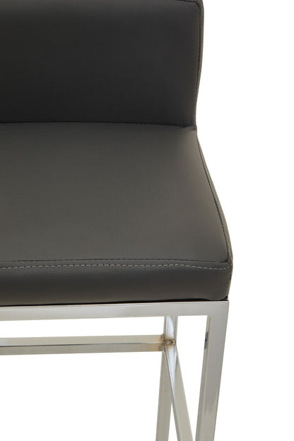 Baina Dark Grey And Chrome Finish Bar Chair