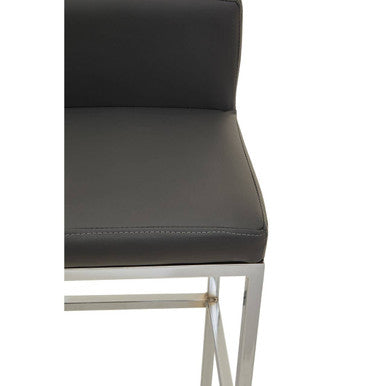 Baina Dark Grey And Chrome Finish Bar Chair
