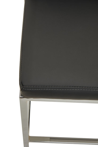 Baina Dark Grey And Chrome Finish Bar Chair