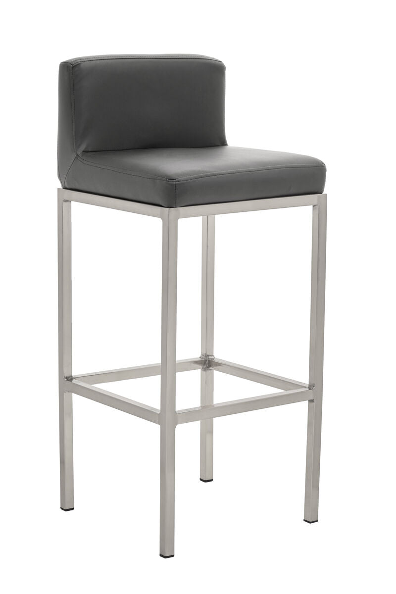 Baina Dark Grey And Chrome Finish Bar Chair