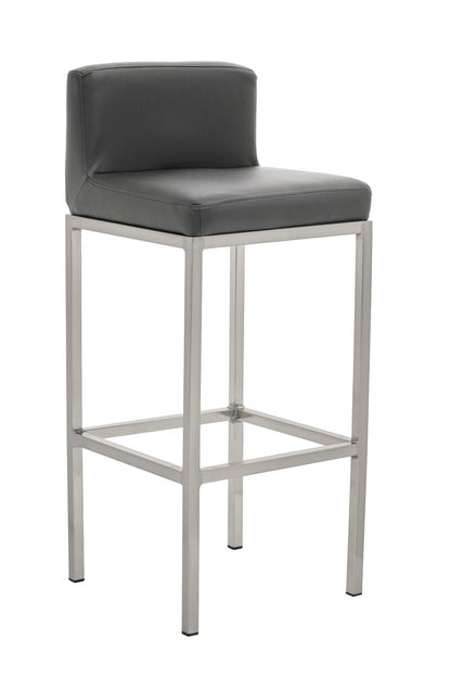 Baina Dark Grey And Chrome Finish Bar Chair