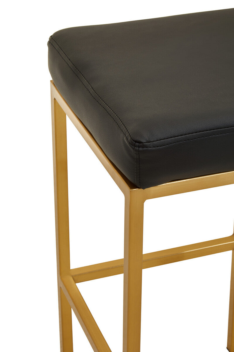 Baina Black And Gold Finish Bar Stool