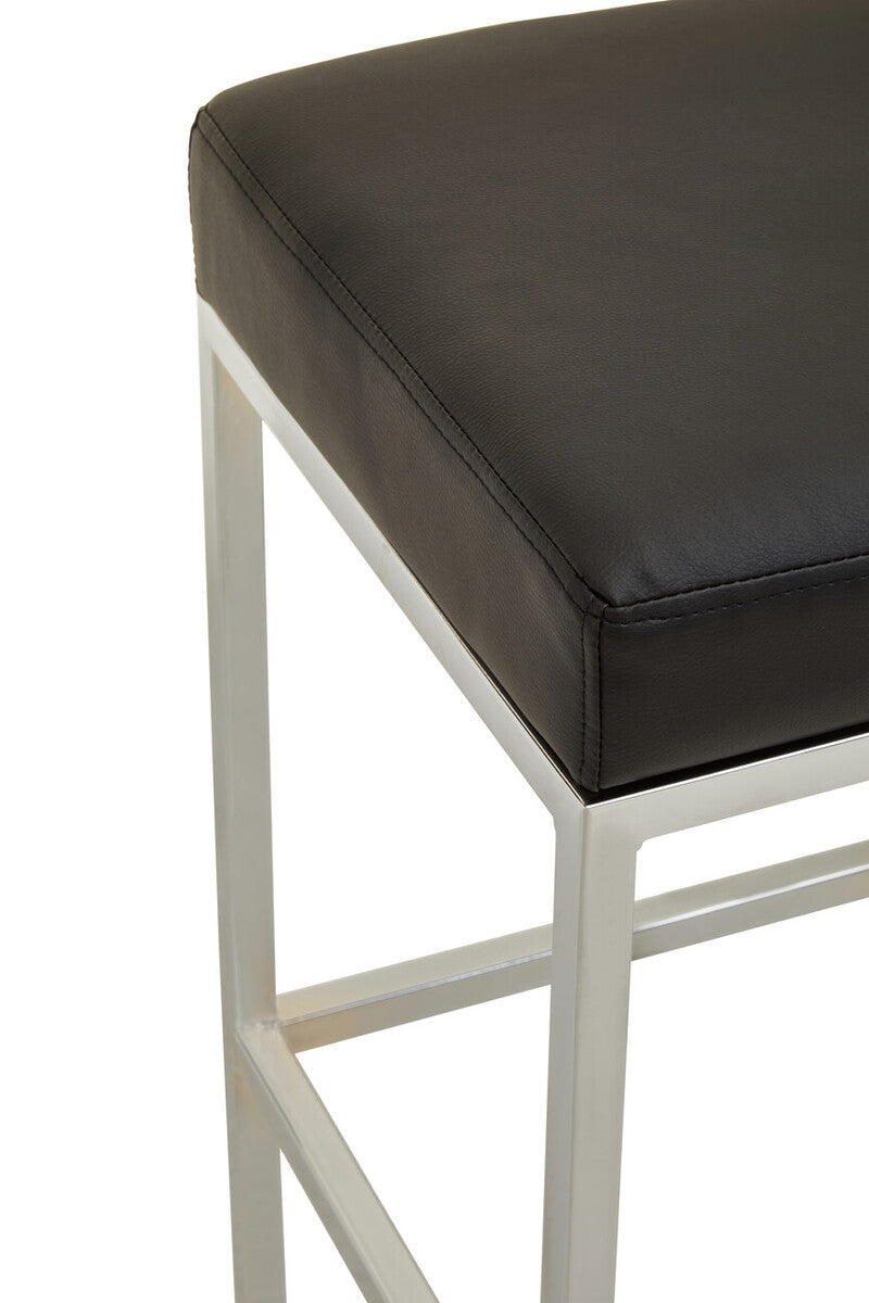 Baina Black And Chrome Finish Bar Stool