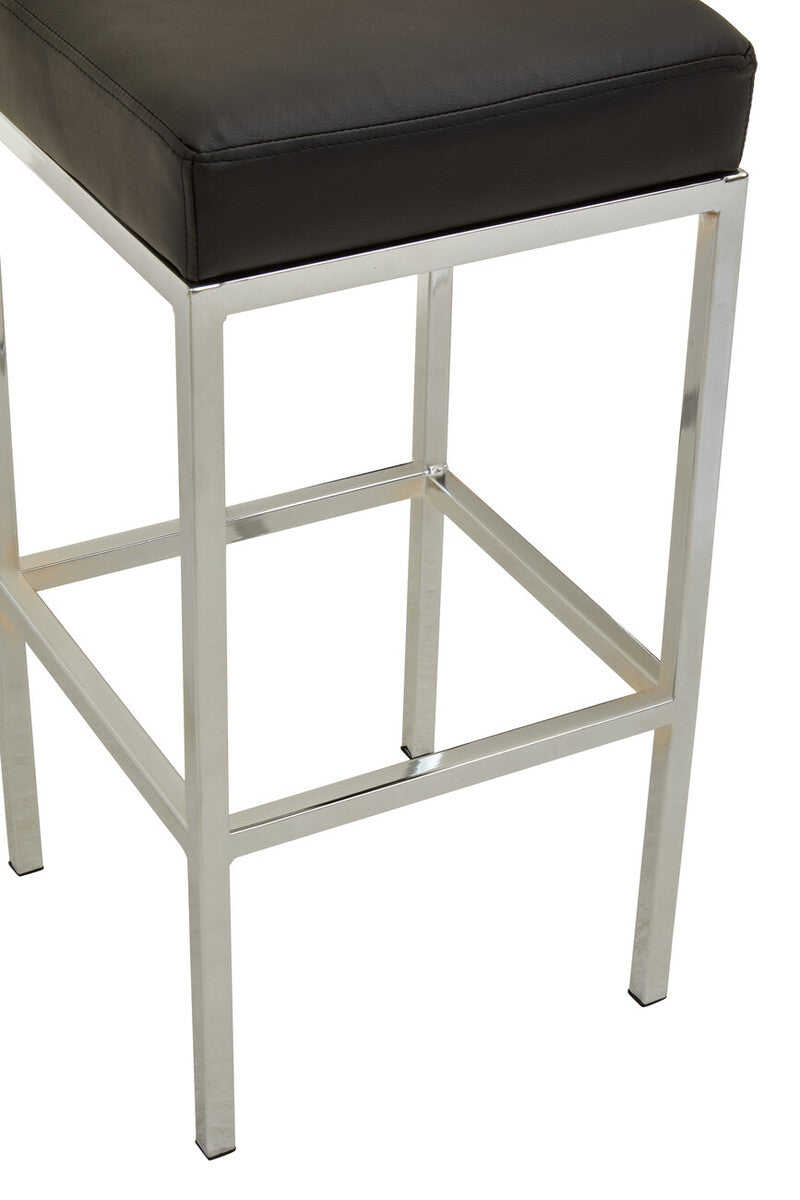Baina Black And Chrome Finish Bar Stool