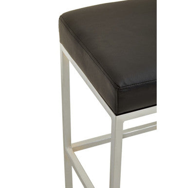 Baina Black And Chrome Finish Bar Stool