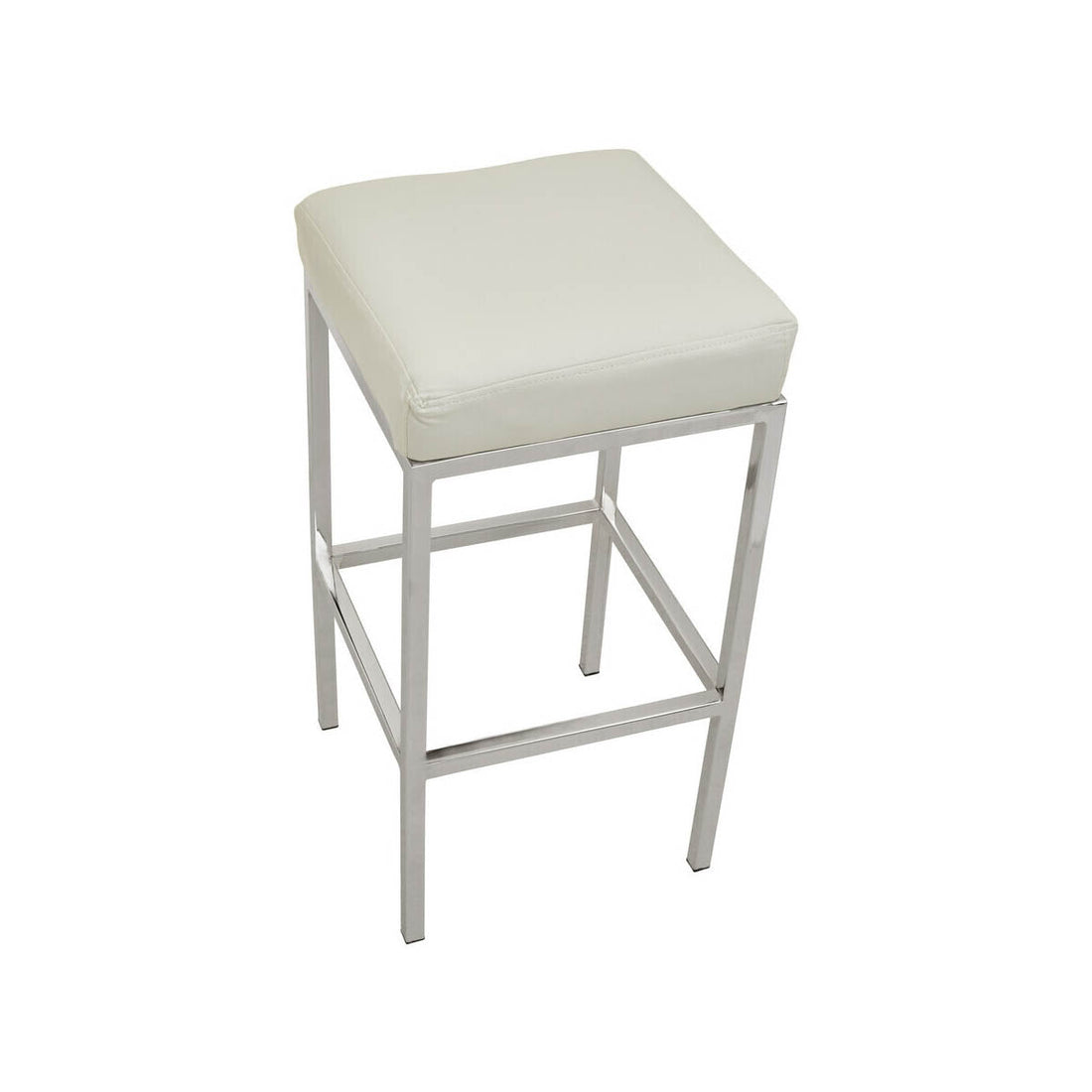 Baina White And Chrome Finish Bar Stool