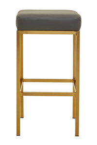 Baina Dark Grey And Gold Finish Bar Stool
