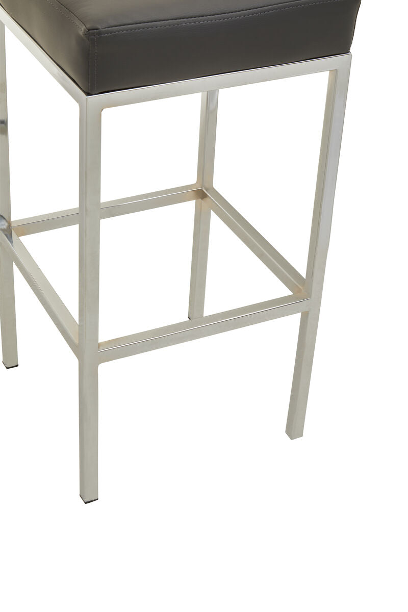 Baina Dark Grey And Chrome Finish Bar Stool
