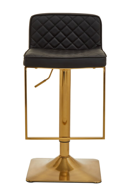Baina Black And Gold Bar Stool With Square Base